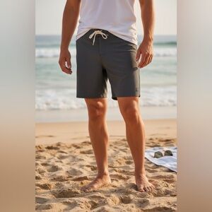 NWT LinkSoul Men’s Boardwalker Golf Short Hybrid Swim Land & Sea Black-Size 35”